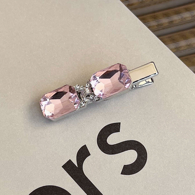 Heart Shape Rhinestone Side Bang Clip Sweet Cool Girl Metal Barrettes