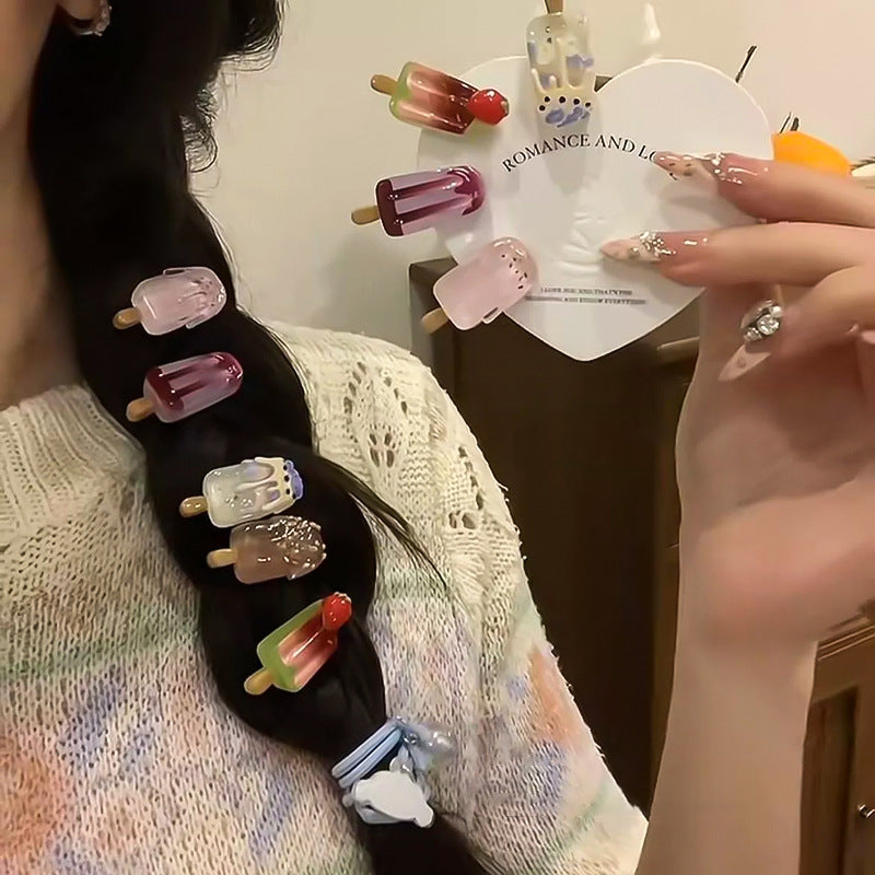 Personality Cute Cartoon Ice Cream Ice Cream Barrettes Women
