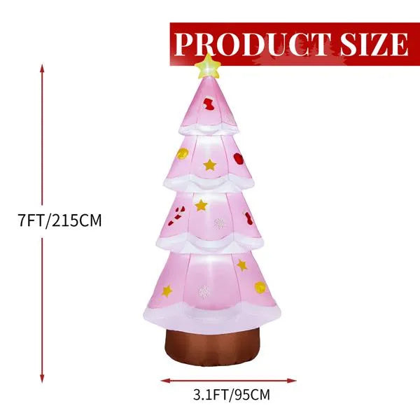7.2FT Lighted Christmas Inflatable Decoration, Inflatable Christmas Tree, Funny Blow Up Yard Decorations With Built-in LED Lights For Holiday Party Front Yard Lawn Garden Decor
