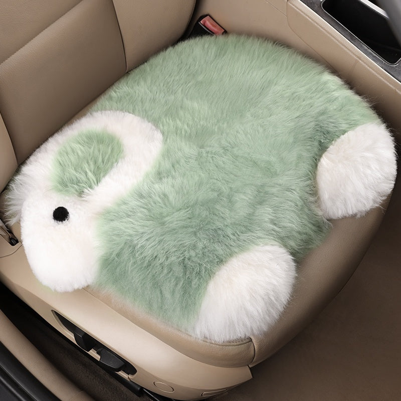 Cartoon Pure Wool Car Cushion Single Piece Thickened Winter Plush Warm Winter