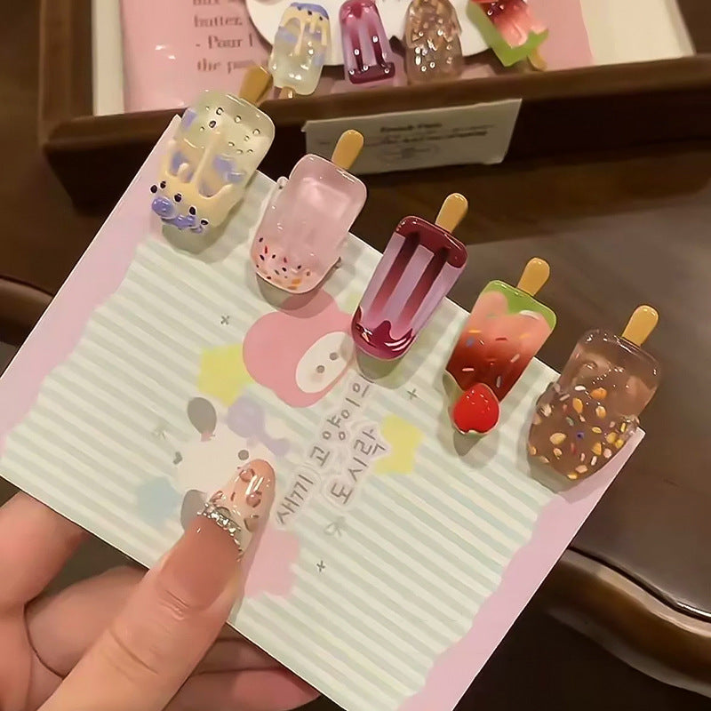 Personality Cute Cartoon Ice Cream Ice Cream Barrettes Women