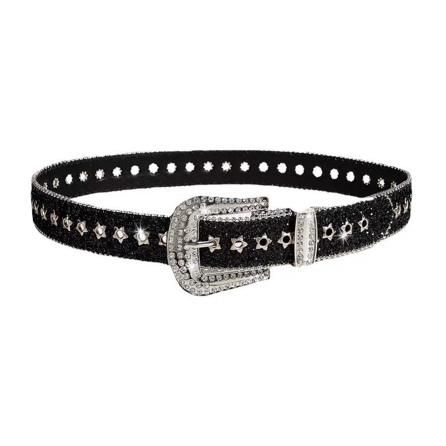Rhinestone Belt With A Wide Design Trendy In European And American Styles