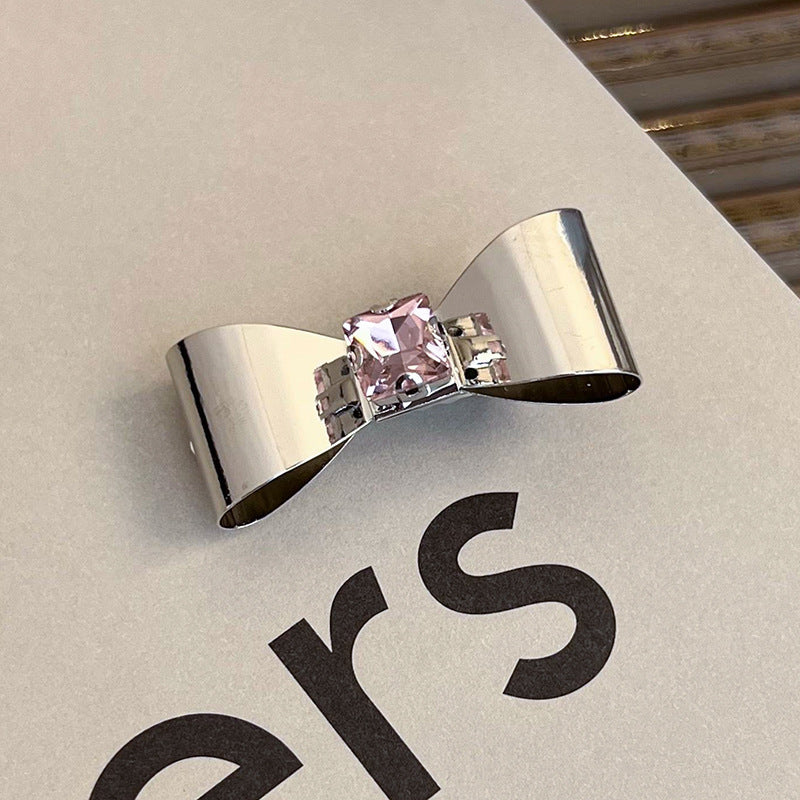 Heart Shape Rhinestone Side Bang Clip Sweet Cool Girl Metal Barrettes