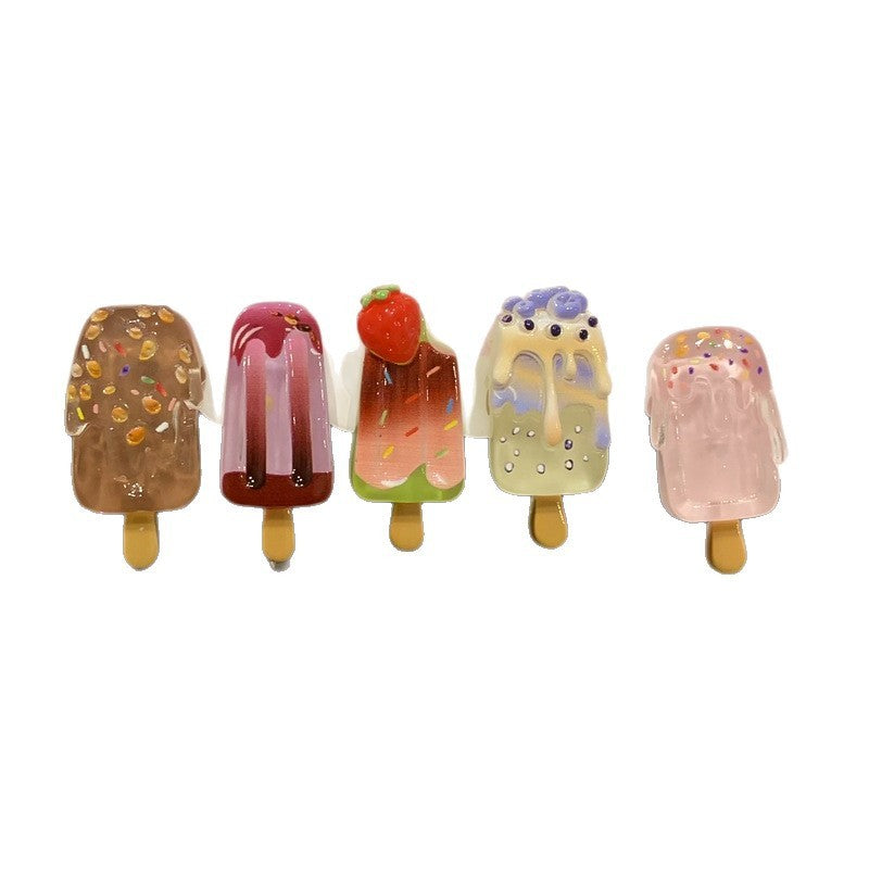 Personality Cute Cartoon Ice Cream Ice Cream Barrettes Women