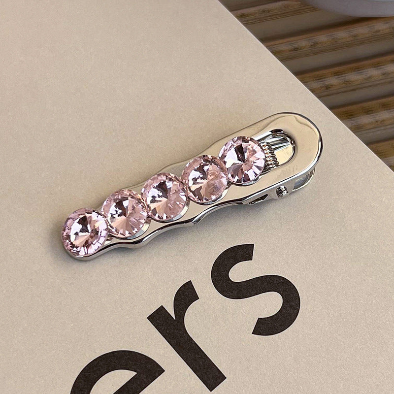 Heart Shape Rhinestone Side Bang Clip Sweet Cool Girl Metal Barrettes