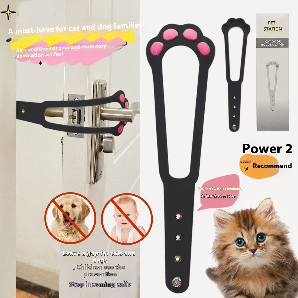 Pet Fence Cat Access Door Ventilation Punch-free