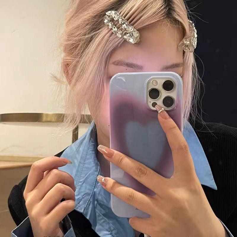 Shiny White Crystal Barrettes Bang Side Clip