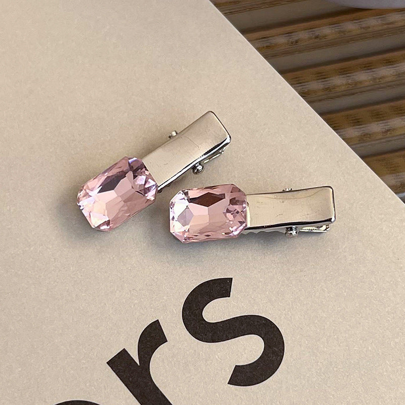 Heart Shape Rhinestone Side Bang Clip Sweet Cool Girl Metal Barrettes