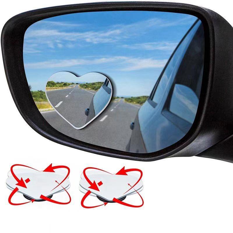 Car Rearview Mirror Heart-shaped Frameless Small Round Mirror