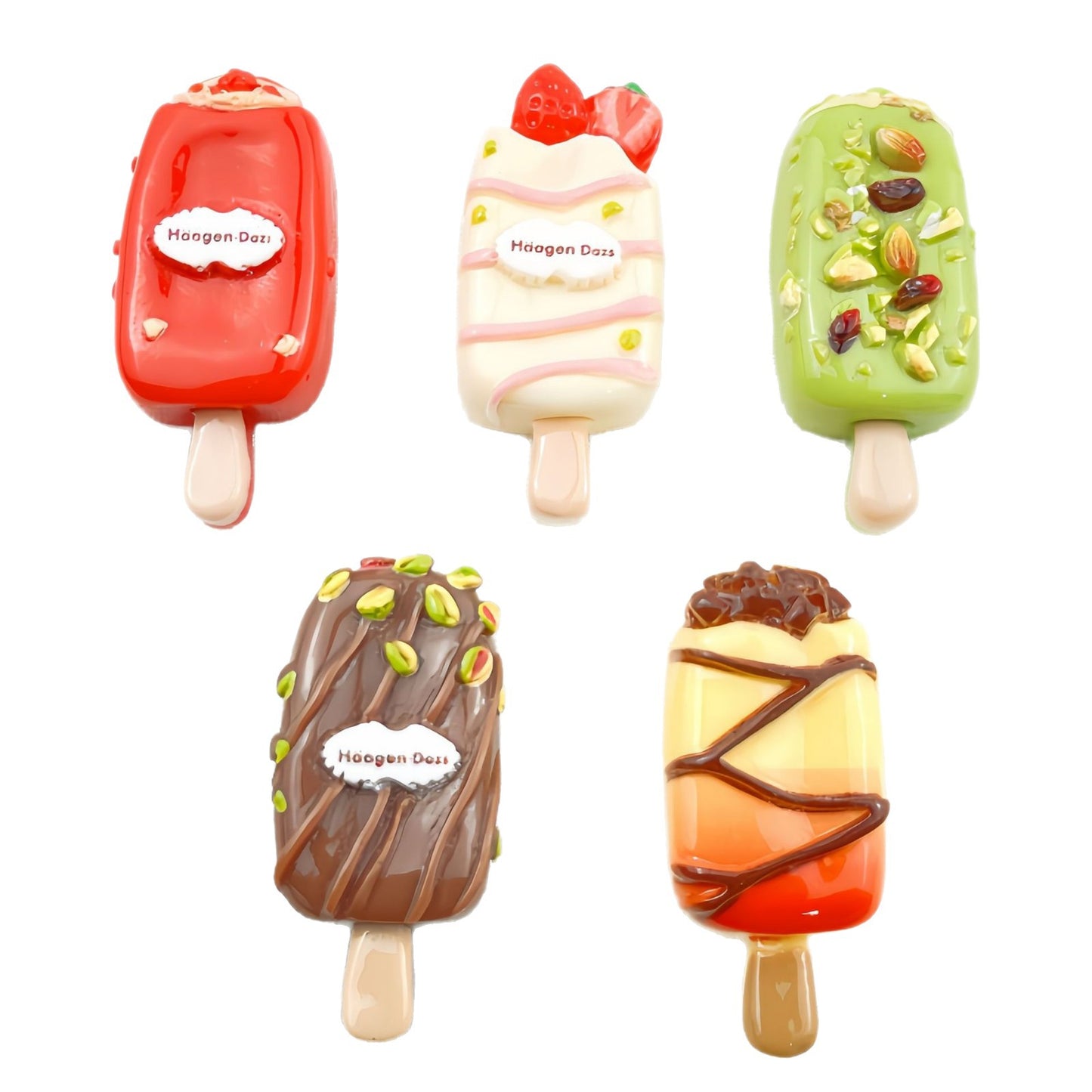 Small Ice Cream Resin Accessories Diy Cream Glue Barrettes Refridgerator Magnets