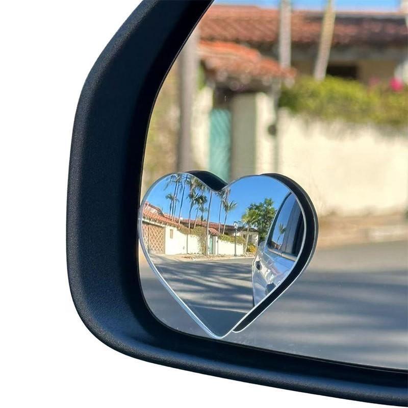 Car Rearview Mirror Heart-shaped Frameless Small Round Mirror