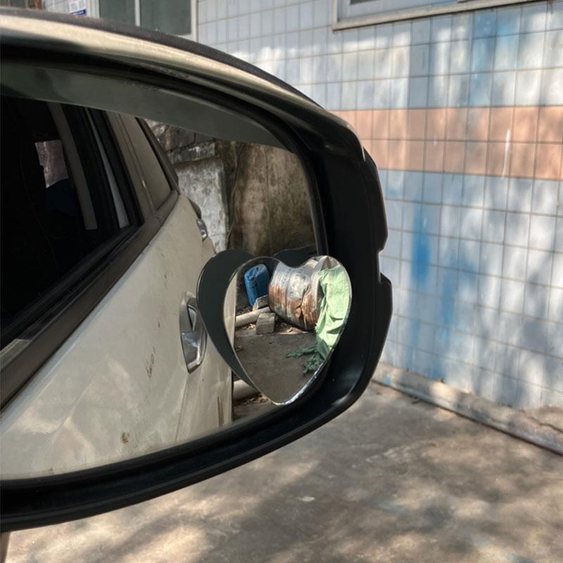 Car Rearview Mirror Heart-shaped Frameless Small Round Mirror