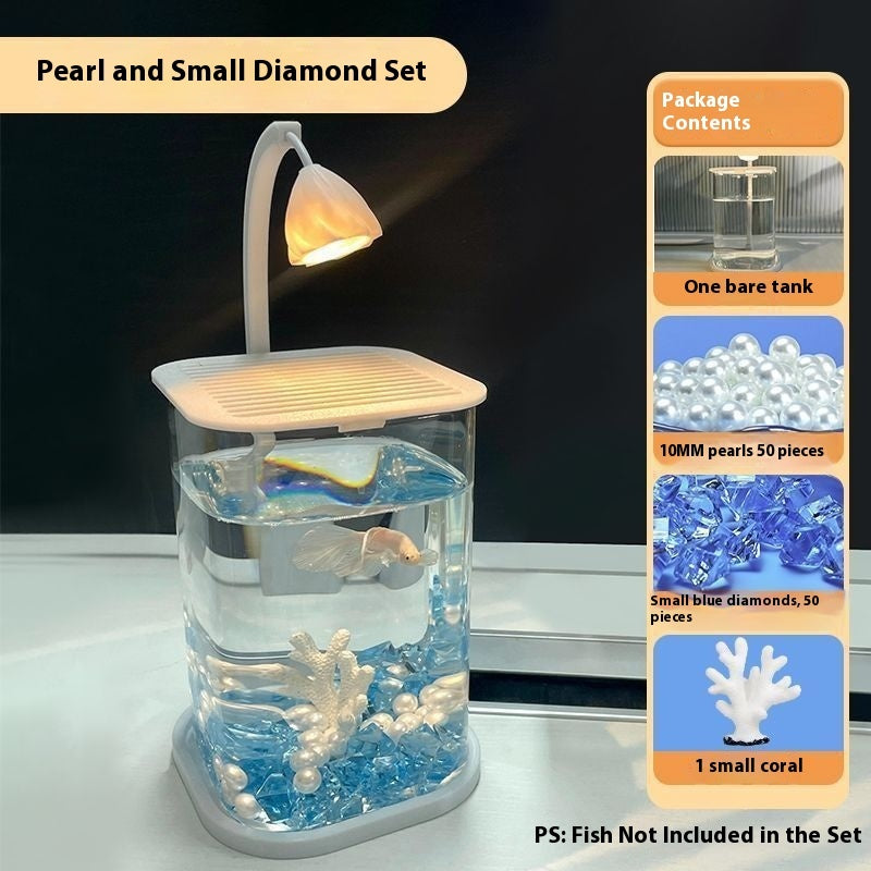 Fish Tank Super White Small Lazy Glass Cylinder Desktop Decoration