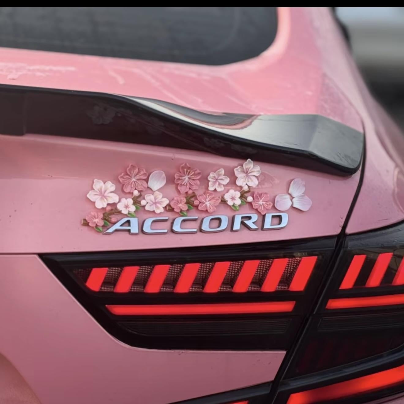 3D Cherry Blossom Bumper Stickers Cover Scratches