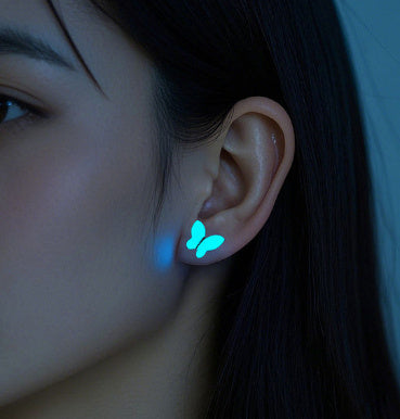 Light-emitting Butterfly Luminous Ear Studs