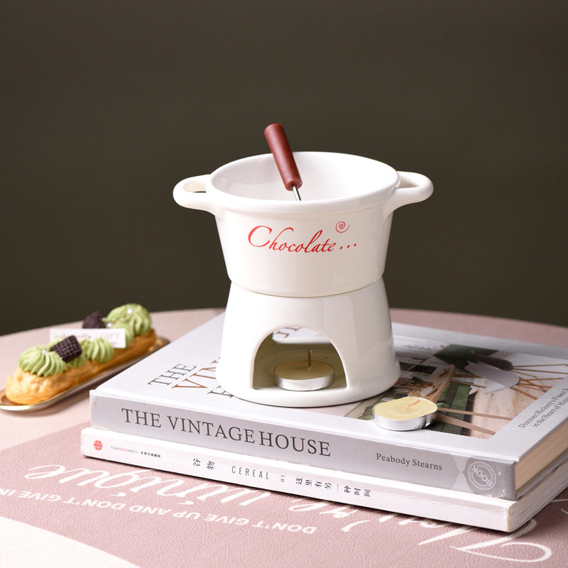 Creative Binaural Chocolate Melting Furnace Cheese Heated Hot Pot Cup