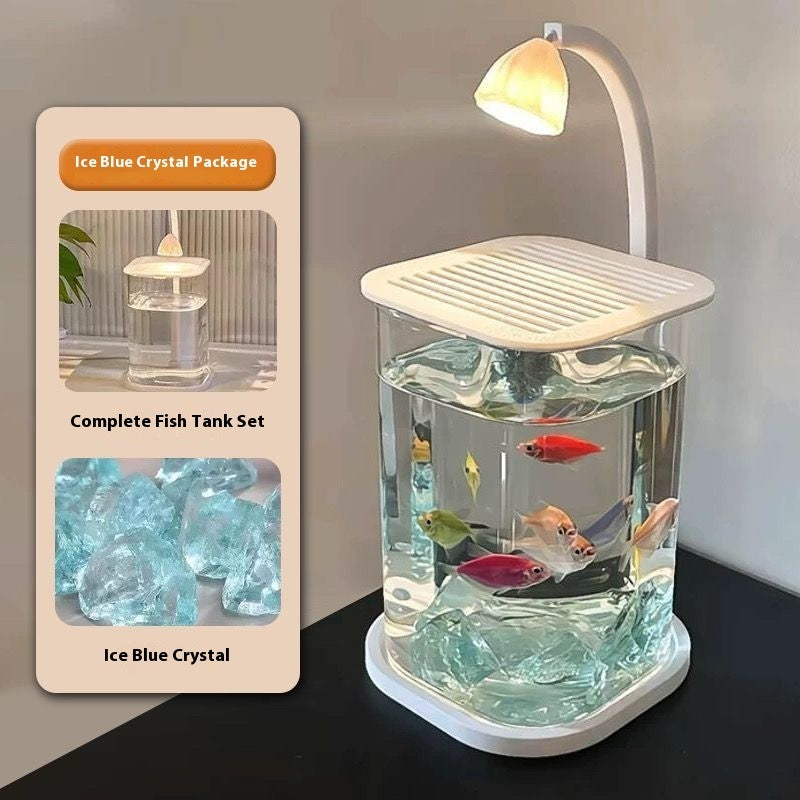 Fish Tank Super White Small Lazy Glass Cylinder Desktop Decoration