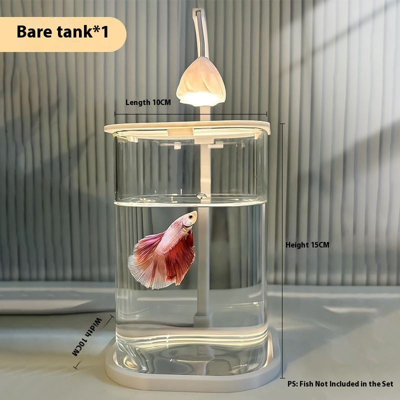 Fish Tank Super White Small Lazy Glass Cylinder Desktop Decoration
