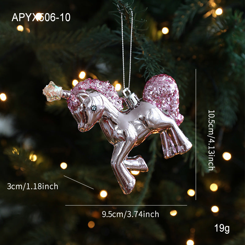 Plastic Pendant With Pastel Powder Cartoon Christmas Ornament