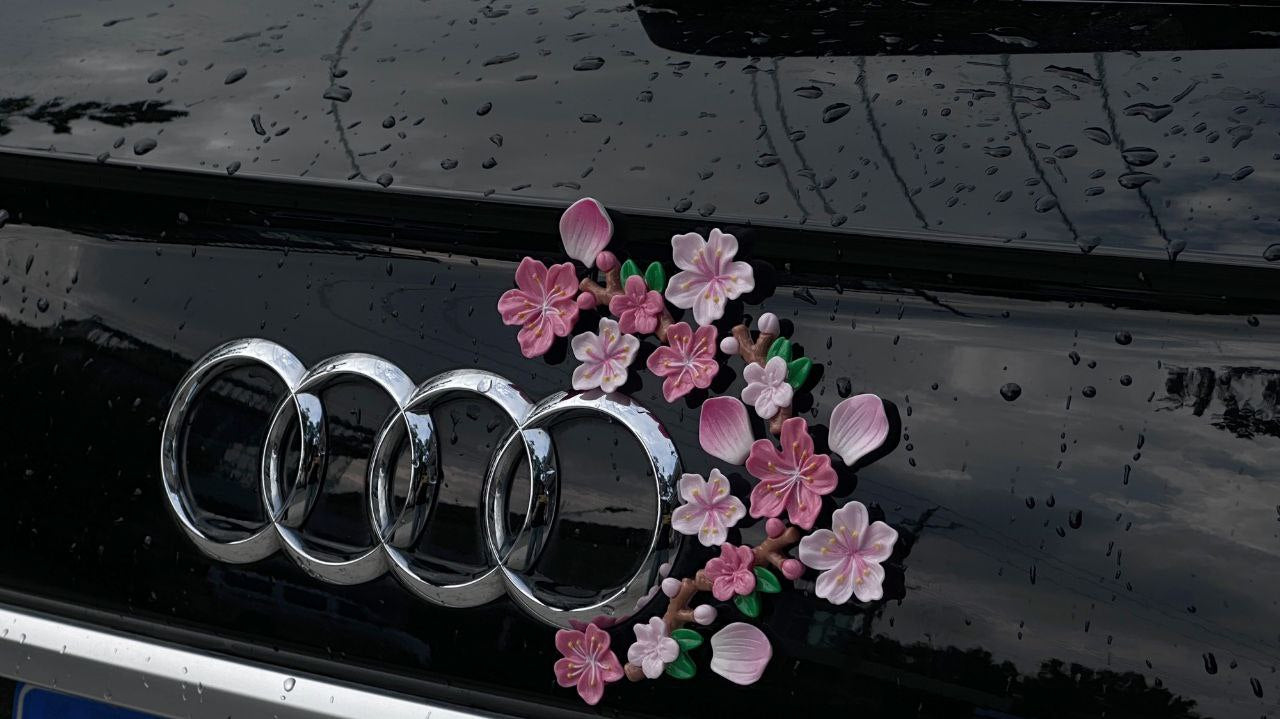 3D Cherry Blossom Bumper Stickers Cover Scratches