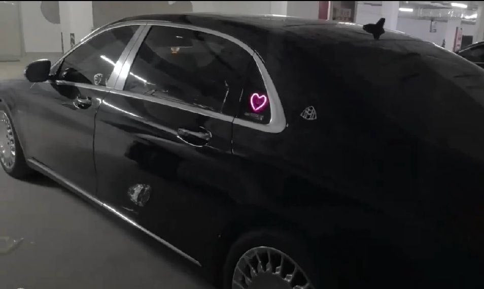 Triangle Window Neon Light Car Decoration Heart Light