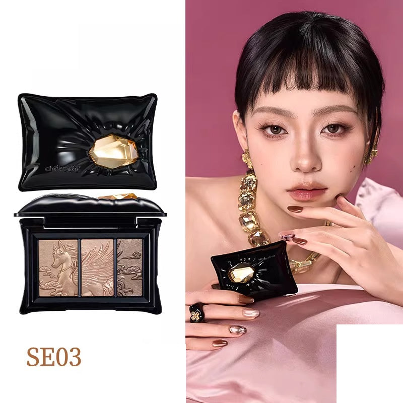 Tri-Color Eyeshadow Palette A Treasure-Like Pillow-Dream Highlighter Balm