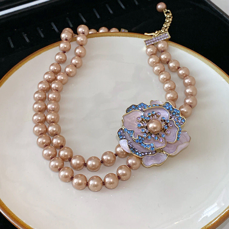 Oval Fashion Geometry Pattern Necklace Retro Minority Ornament