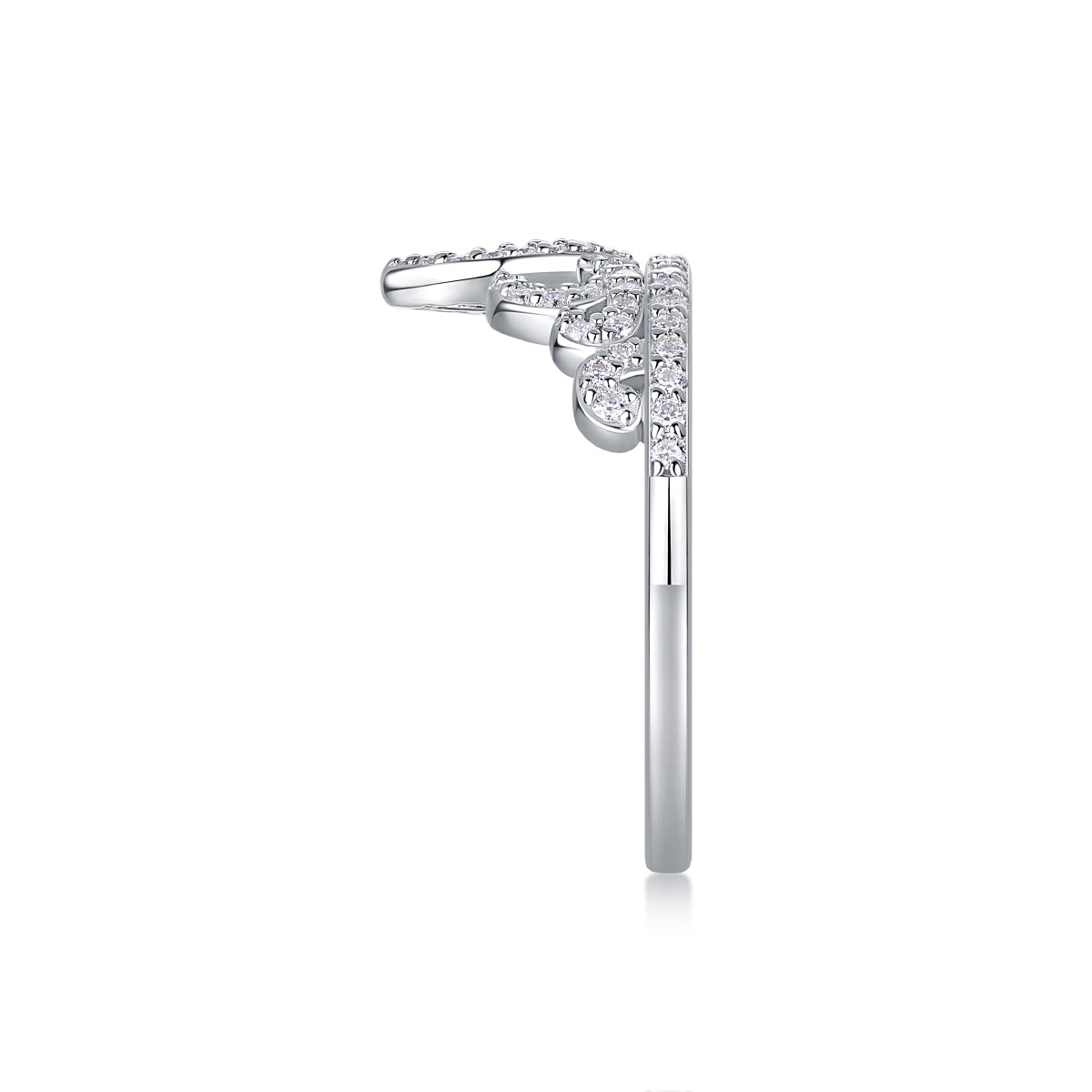 A Lively Summer Romance - A Crown Ring Set With Top-quality Moissanite S925 Silver And Platinum-plated Diamond Can Be Tested With A Diamond Pen. The Ring Is In Gold And Rose Gold