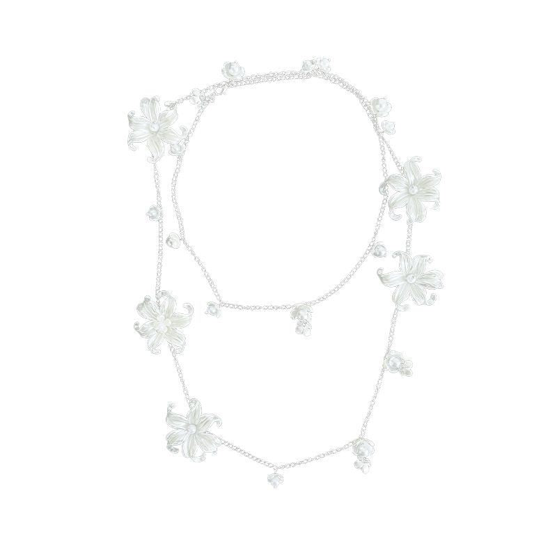 Ultra-girly Tassel Flower Pearl Waist Chainexclusive High-end Accessory For Stylish Waist Adornment