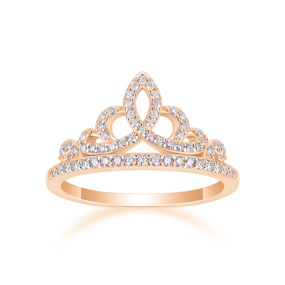 A Lively Summer Romance - A Crown Ring Set With Top-quality Moissanite S925 Silver And Platinum-plated Diamond Can Be Tested With A Diamond Pen. The Ring Is In Gold And Rose Gold