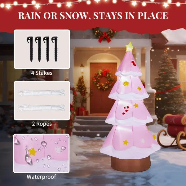 7.2FT Lighted Christmas Inflatable Decoration, Inflatable Christmas Tree, Funny Blow Up Yard Decorations With Built-in LED Lights For Holiday Party Front Yard Lawn Garden Decor