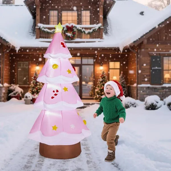 7.2FT Lighted Christmas Inflatable Decoration, Inflatable Christmas Tree, Funny Blow Up Yard Decorations With Built-in LED Lights For Holiday Party Front Yard Lawn Garden Decor