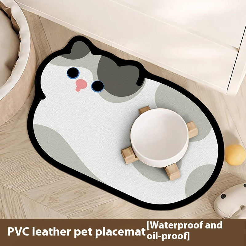 Cartoon Pet Leather Placemat Wear-resistant Disposable