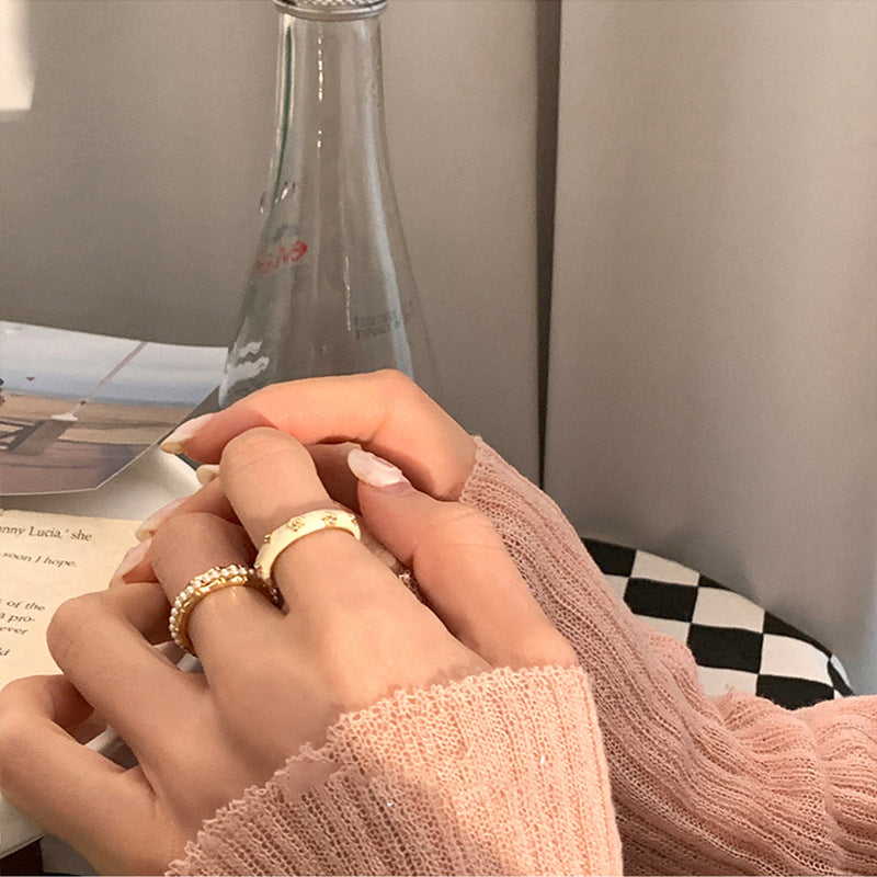 Personalized Minority Pearl Bamboo Joint Creative Ring