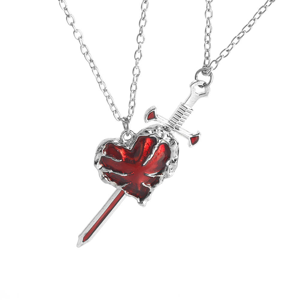 Women's European And American New Sword Peach Heart Pendant Necklace