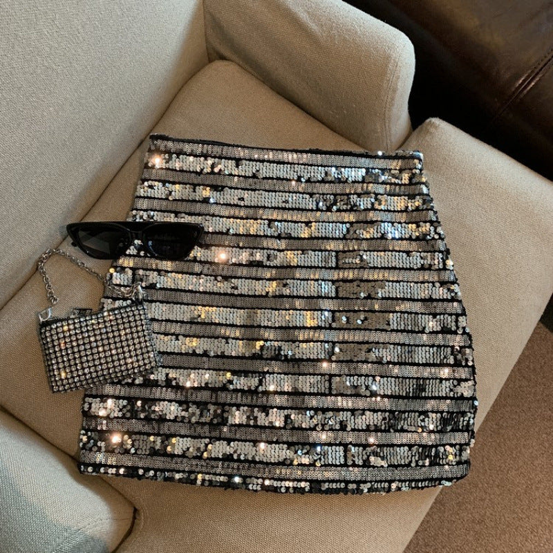 New Women's Chic Sequin Bodycon Skirt
