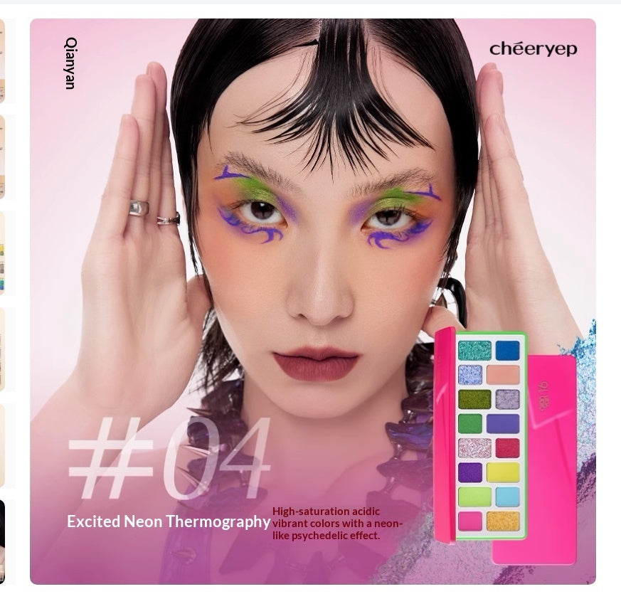 Original Qianyan (Douyin Make up) 16-colors Eyeshadow Palette Matte And Shimmer Finishes For Cosplay