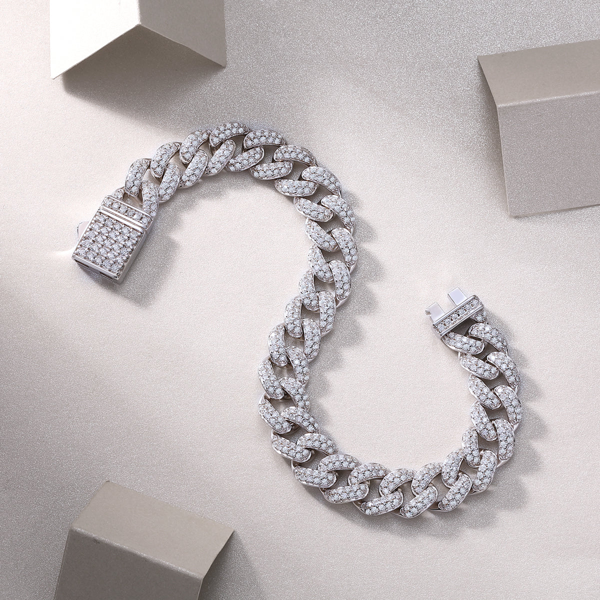 Red Glow Orange Light - A Fashionable And Light Luxury Jewelry Silver Bracelet And Bracelet Set With Top-quality Moissanite, S925 Silver Plated Platinum