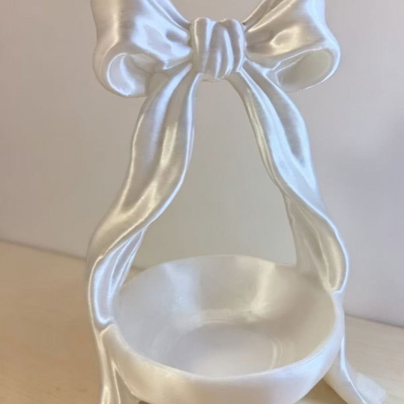 Light-luxury Cosmetic Organizer Set With Bow Accents