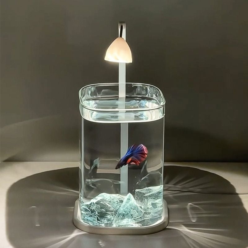 Fish Tank Super White Small Lazy Glass Cylinder Desktop Decoration