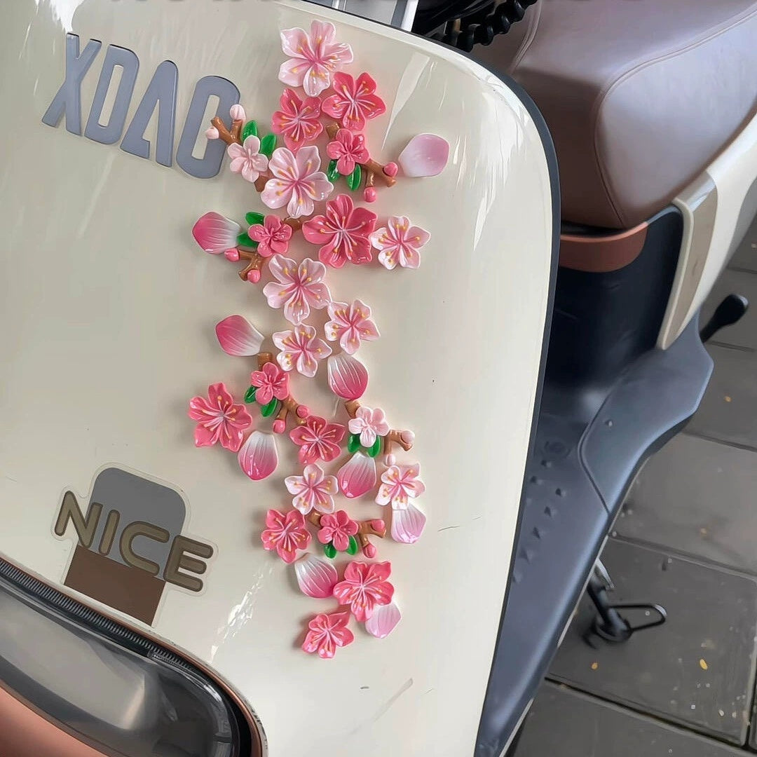 3D Cherry Blossom Bumper Stickers Cover Scratches