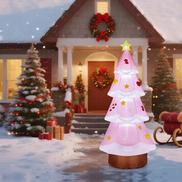 7.2FT Lighted Christmas Inflatable Decoration, Inflatable Christmas Tree, Funny Blow Up Yard Decorations With Built-in LED Lights For Holiday Party Front Yard Lawn Garden Decor