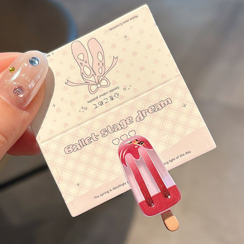 Personality Cute Cartoon Ice Cream Ice Cream Barrettes Women