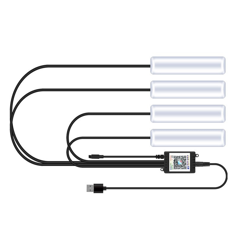 Car Atmosphere Light Car Interior No Modification Eight-Colors Atmosphere Light Car Foot Light