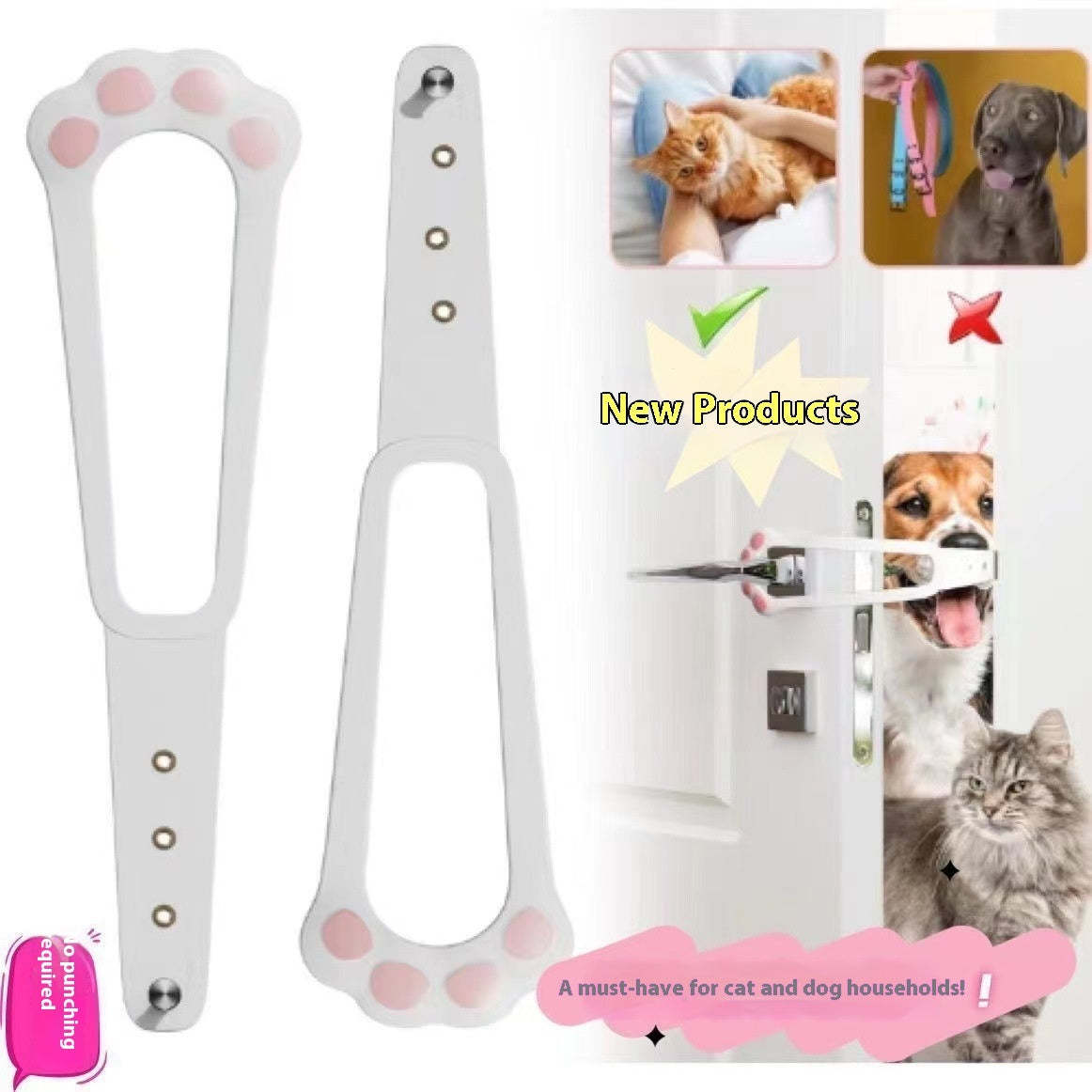 Pet Fence Cat Access Door Ventilation Punch-free