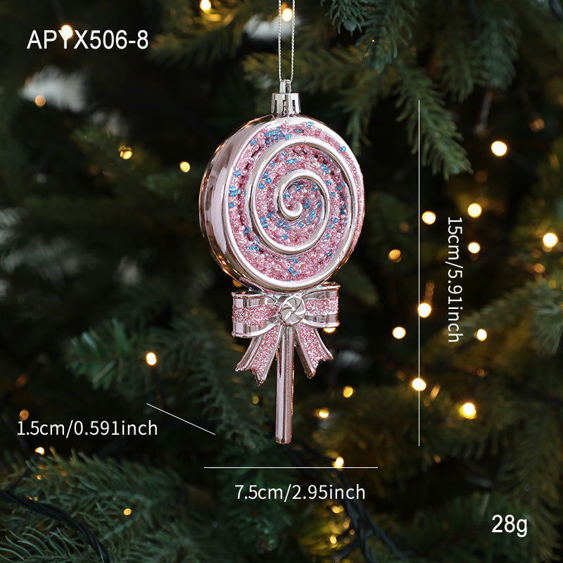 Plastic Pendant With Pastel Powder Cartoon Christmas Ornament