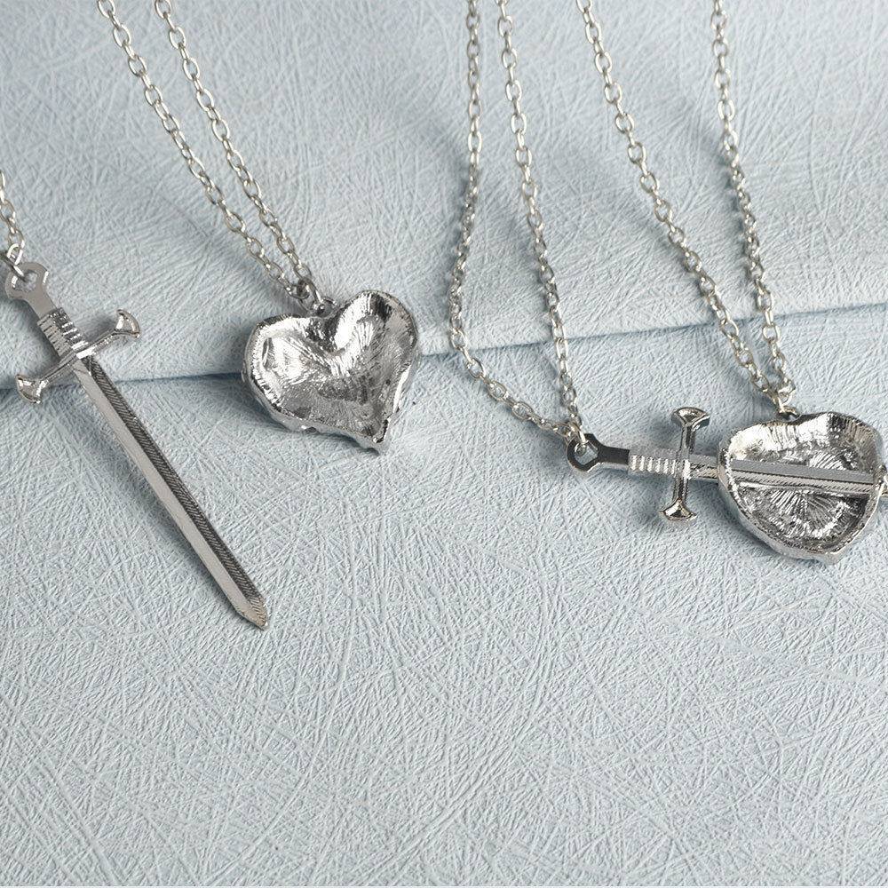 Women's European And American New Sword Peach Heart Pendant Necklace