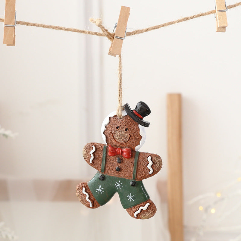 Christmas Decorations Elderly Snowman Gingerbread Man Small Pendant