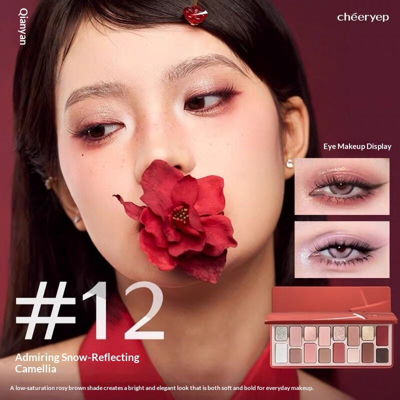 Original Qianyan (Douyin Make up) 16-colors Eyeshadow Palette Matte And Shimmer Finishes For Cosplay