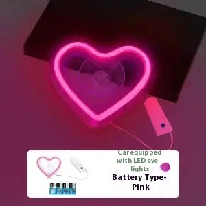 Triangle Window Neon Light Car Decoration Heart Light